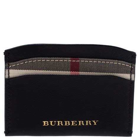 Burberry London Izzy Men's Haymarket Leather Card Holder 